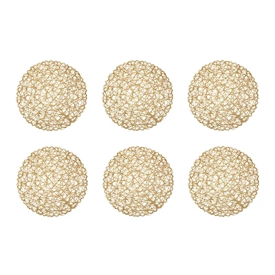 DII® Taupe Woven Paper Round Placemats, 6ct.