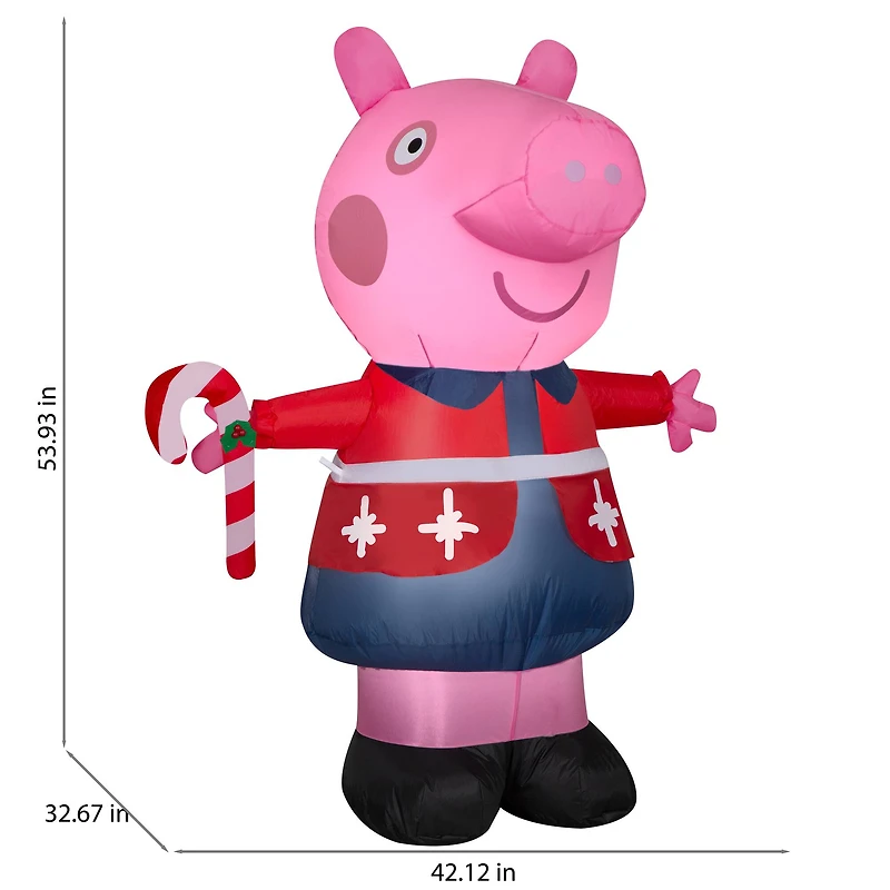 4.5ft. Airblown® Inflatable Christmas Peppa Pig in Red Holiday Sweater