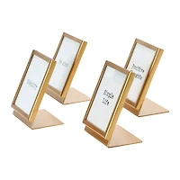 Hello Honey® 4 Pack Metal & Glass 3" Square Frame with Easel & Saying
