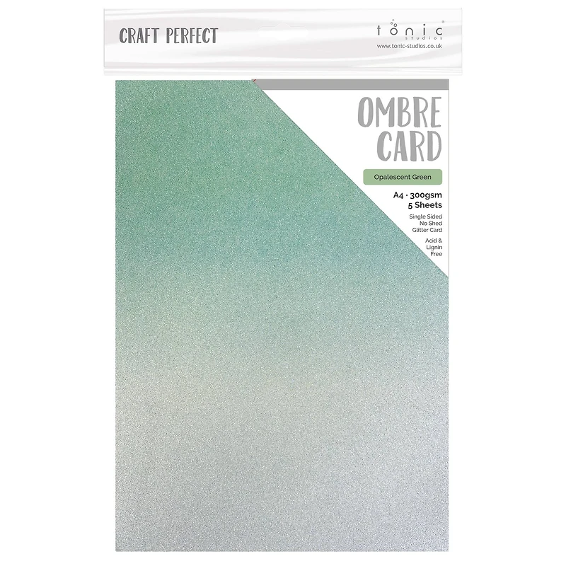 Craft Perfect Opalescent Green Glitter Cardstock, 8.5" x 11"