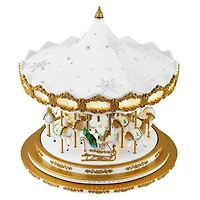 90th Anniversary Collection 17" White Animated & Musical LED Crystal Carousel Accent