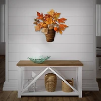 16" Pumpkins & Maple Leaves Wall Basket