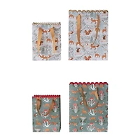 Hello Honey® Woodland Flora & Fauna Scalloped Paper Gift Bag Set