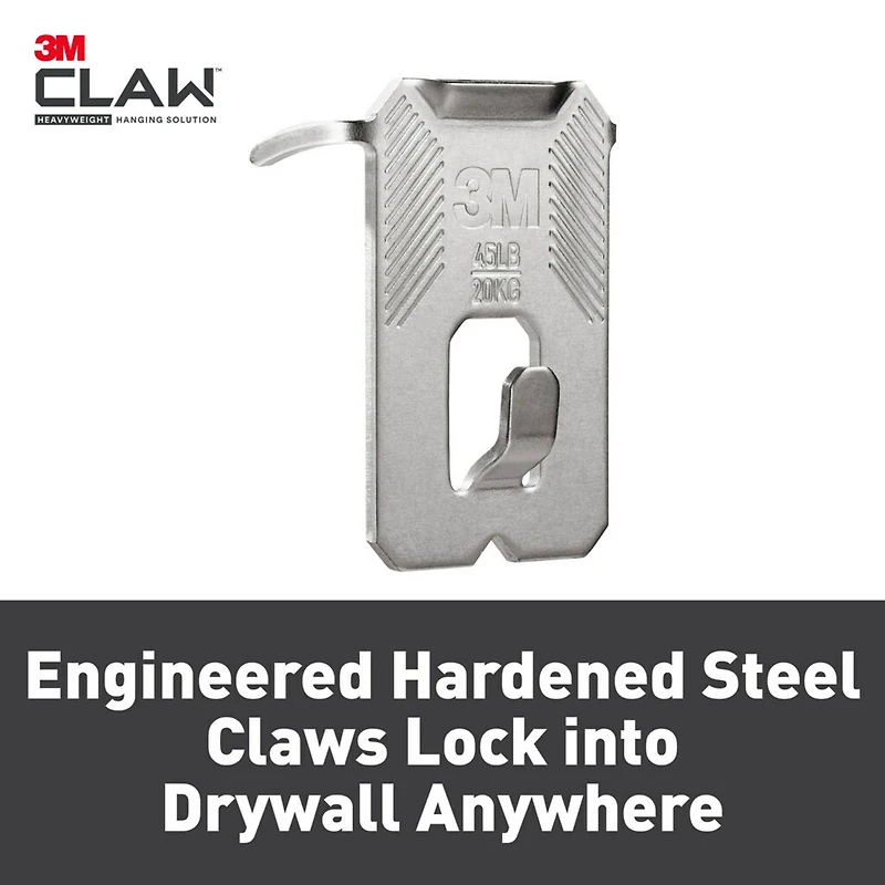 3M CLAW™ 45lb. Drywall Picture Hangers, 3ct.
