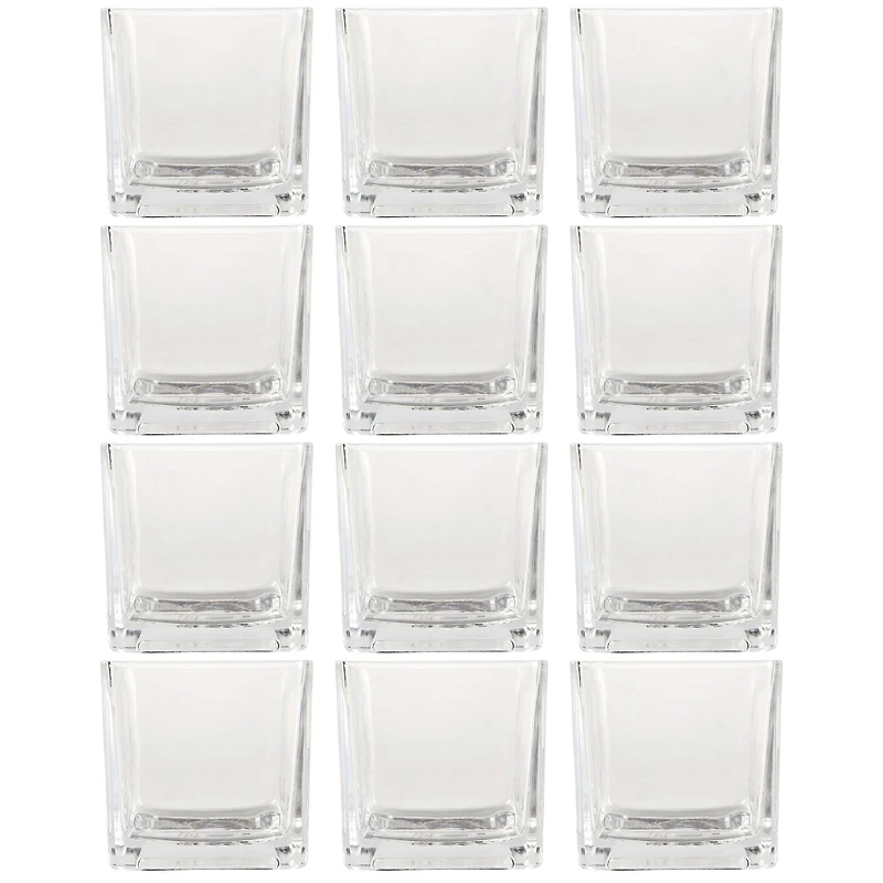 12 Pack: 5" Cube Glass Vase by Ashland®