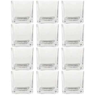 12 Pack: 5" Cube Glass Vase by Ashland®