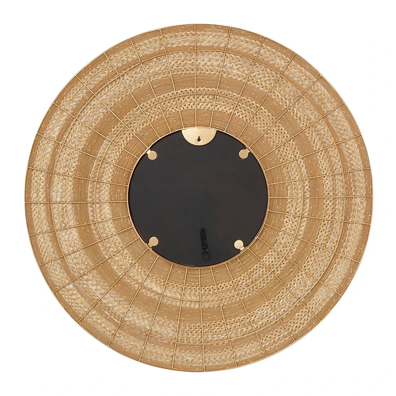 40" Brown Contemporary Metal Wall Mirror