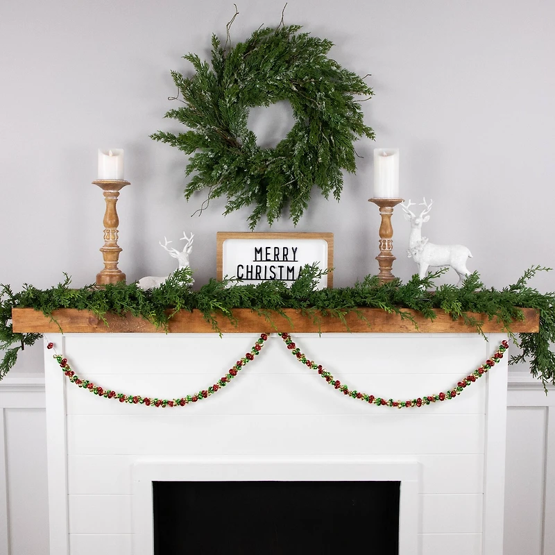 5ft. Green & Red Festive Jingle Bell Garland