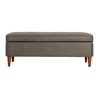 Hello Honey® Atley Ash Gray Vegan Leather Upholstered Storage Bench