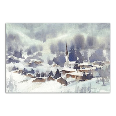 Winter Abstract Landscape Canvas Wall Art