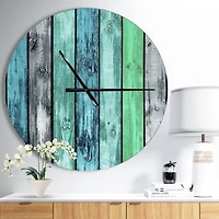Designart Painted Wooden Planks Wall Clock
