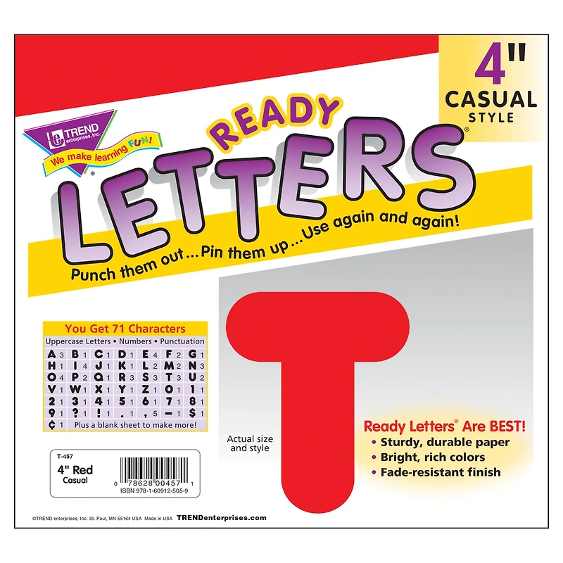 4" Casual Uppercase Ready Letters