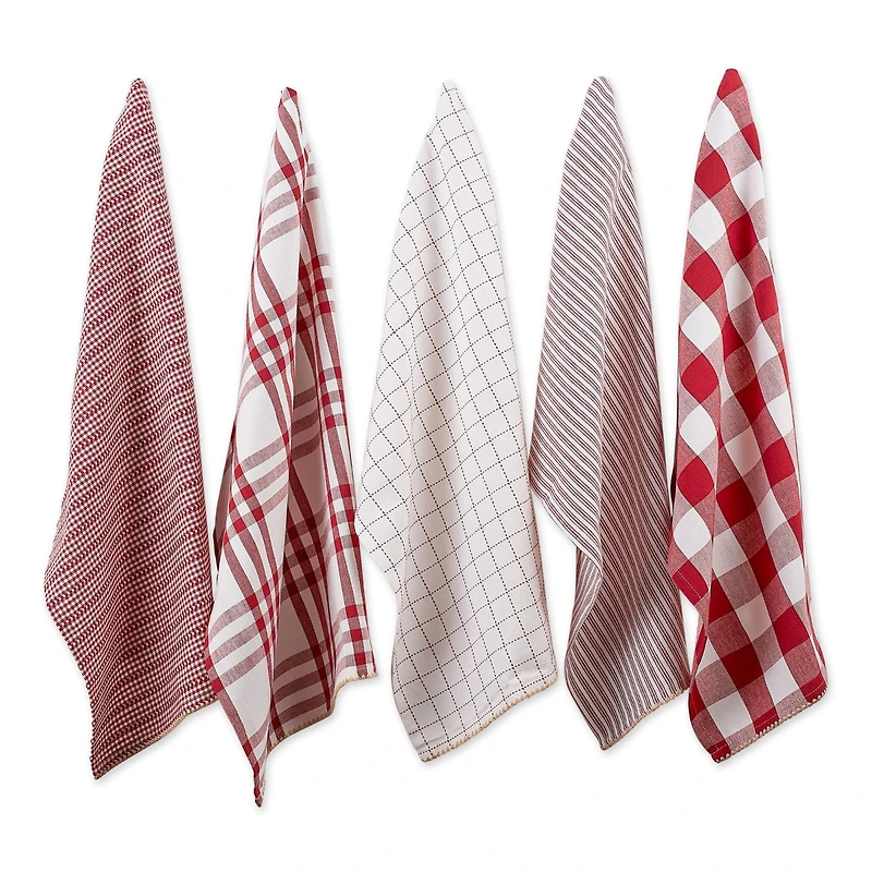 DII® Barn Red Farmhouse Woven Dishtowel Set