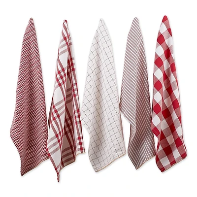 DII® Barn Red Farmhouse Woven Dishtowel Set