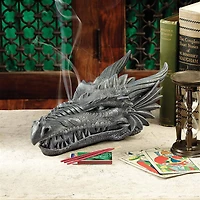 Design Toscano 5" Stryker the Smoking Dragon Sculptural Incense Box