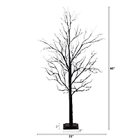 5ft. Pre-Lit Halloween Black Twig Artificial Tree with 240 Orange & Purple LED Lights