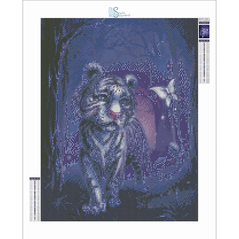 Sparkly Selections Baby Tiger and Butterfly Diamond Painting Kit