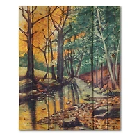 Designart - Landscape With River In Autumn Forest Sunset