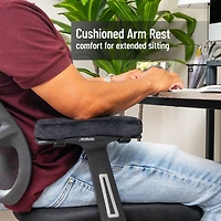 Mind Reader Air-Cloud Memory Foam Armrest Pads, Office & Gaming Chair Arm Rests, Elbow Support with Washable Cover, Black