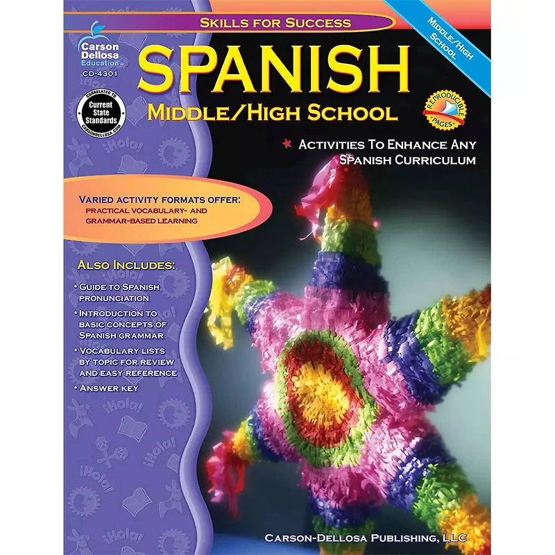 Carson Dellosa Education® Skills for Success Spanish Resource Book, Grade 6-12
