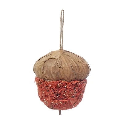 Hello Honey® 5.5" Orange Cornhusk Acorn Ornament