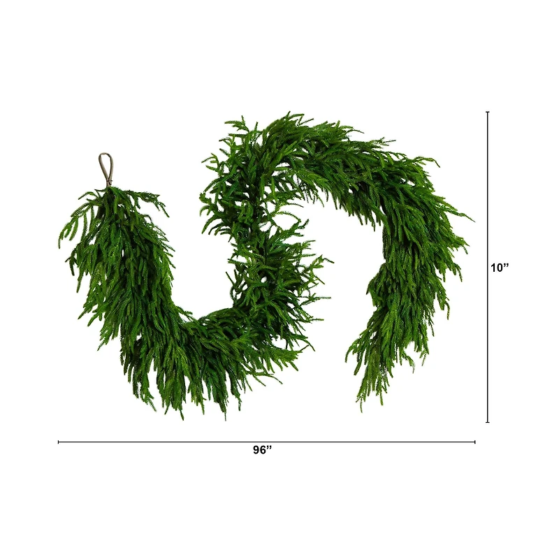 8ft. Artificial Real Touch Norfolk Island Pine Garland with Natural Look