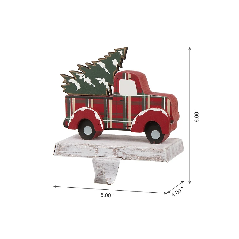 Glitzhome® Red Truck Stocking Holder Set