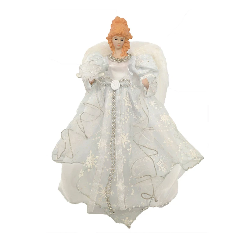 Santa's Workshop 14" White & Silver Angel Tree Topper