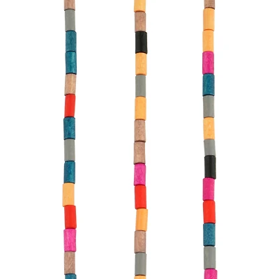Multicolored Wood Tube Beads, 5.5mm by Bead Landing™