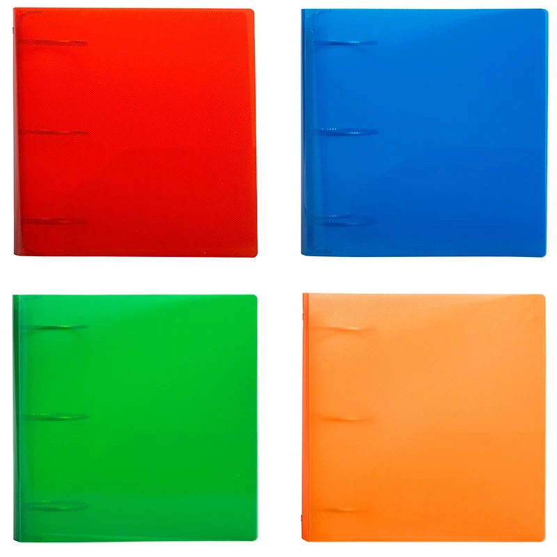 JAM Paper 3" Glass Twill Plastic 3-Ring Binders, 4ct.