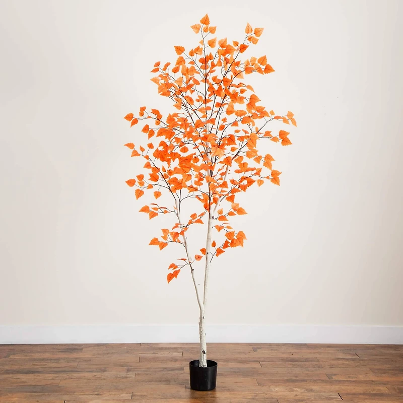 7ft. Autumn Paper Birch Artificial Fall Tree