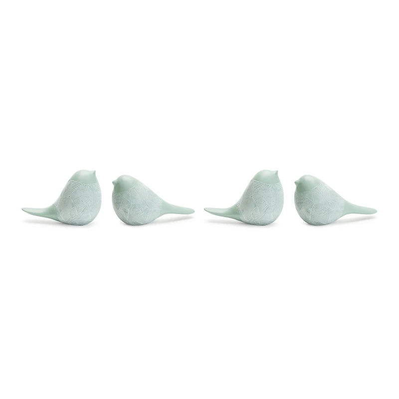 Modern Etched Bird Figurine Set