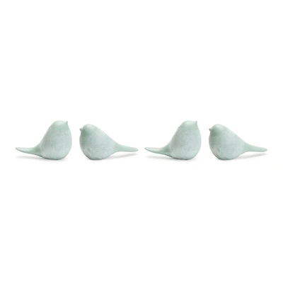 Modern Etched Bird Figurine Set