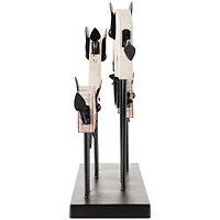 23" Black & White Metal Elephant Overlapping Sculpture