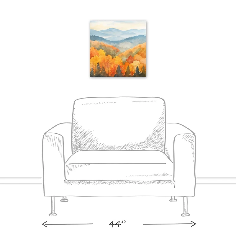 Fall Forest Landscape 16" x 16" Canvas Wall Art