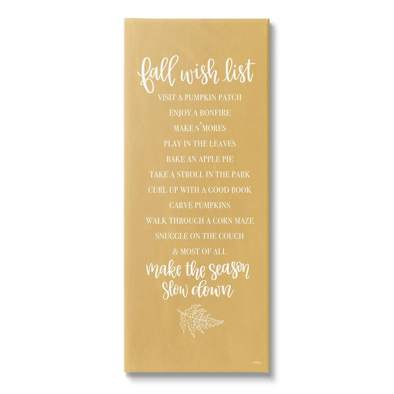 Stupell Industries Tan Fall Wish List Canvas Wall Art