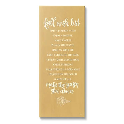 Stupell Industries Tan Fall Wish List Canvas Wall Art