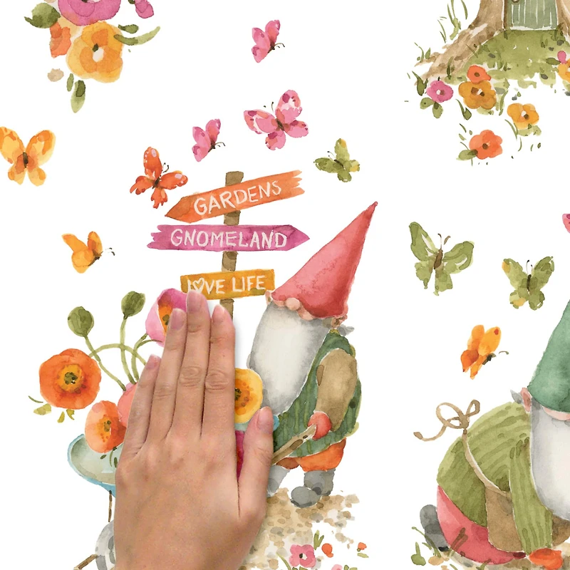 RoomMates Lisa Audit Garden Gnomes Peel & Stick Wall Decal Set