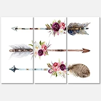 Designart - Ethnic Feathers and Flowers On Native Arrows III