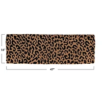 Hello Honey® 47" x 16" Natural Coir Double Doormat with Leopard Print