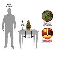 18" Unlit Everyday Collection Miniature Pinecone & Berry Artificial Christmas Tree in Burlap Base