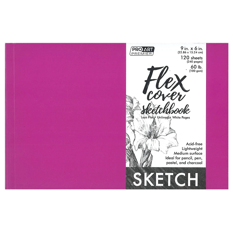 Pro Art® Premium Sketchbook with Flexible Cover, 9" x 6"