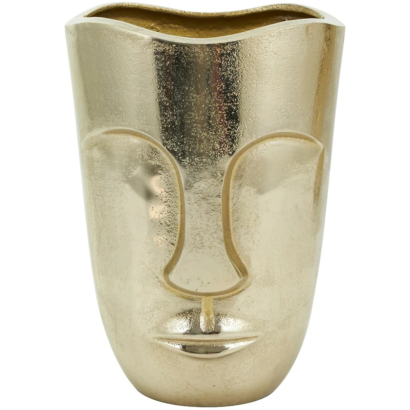 Gold Glam Aluminum Face Vase Set