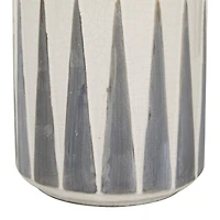 Gray Ceramic Traditional Vase, 13" x 6" x 6"