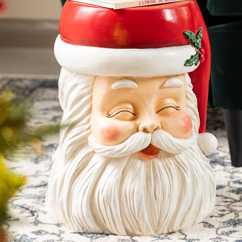 Glitzhome® 16"H Christmas MGO Santa Stool or Accent Table