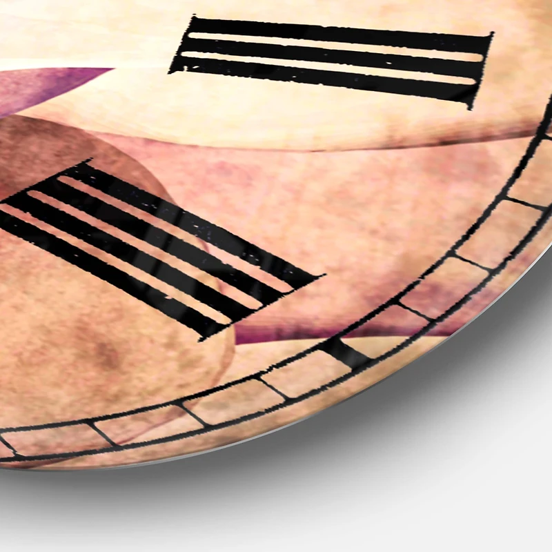 Designart 'Cute Light Pink Magnolia Flower Traditional Wall Clock