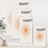 Designart - Minimalist Bright Shining Orange Sun Rays III
