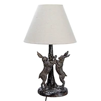 Hello Honey® 18.5" Brown & Natural Bunny Rabbit Table Lamp with Linen Empire Shade