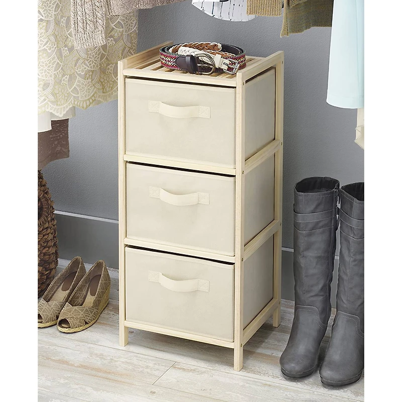 Whitmor Cream 3 Drawer Wooden Chest