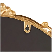 24" x 38" Gold Metal Ornate Baroque Oval Wall Mirror
